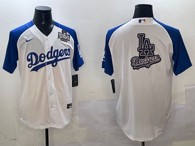 Men Los Angeles Dodgers Blank White blue Game 2025 Nike MLB Jersey style 28->los angeles dodgers->MLB Jersey